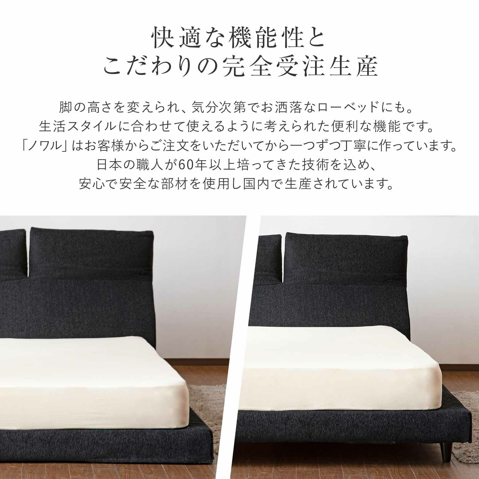 ダブルサイズ】ノワル ファブリックベッド【マットレス別売り】【組立 ダブルサイズ】ノワル ファブリックベッド【マットレス別売り】【組立