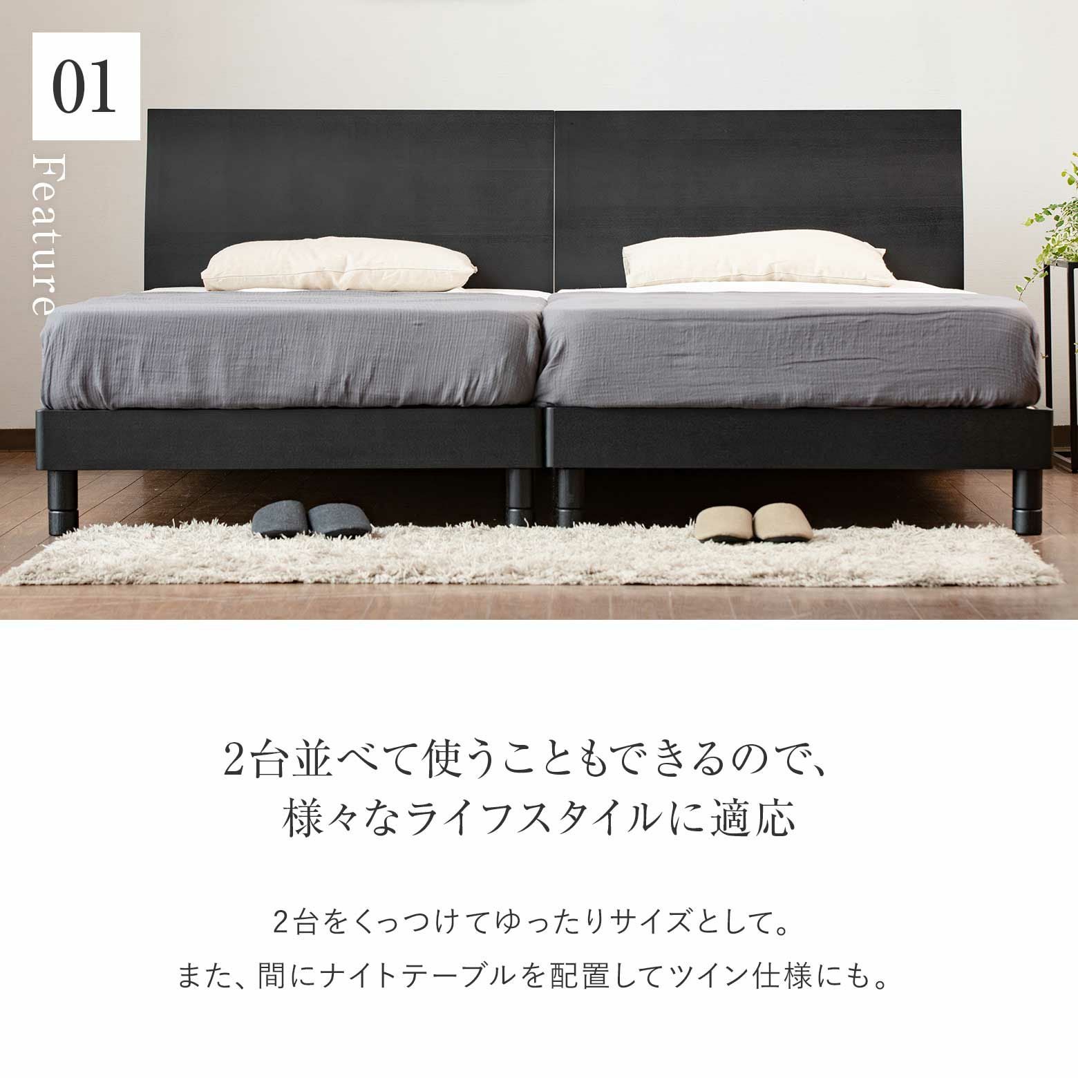 クイーン】カルディナ ブラック【マットレス別売り】【組立設置付