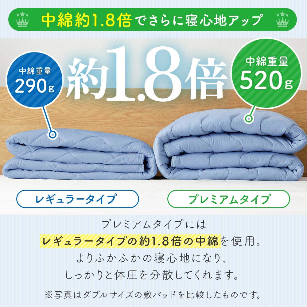 ファミリー用 220cm】冷感もっちりドライパイル敷パッド(リバーシブル